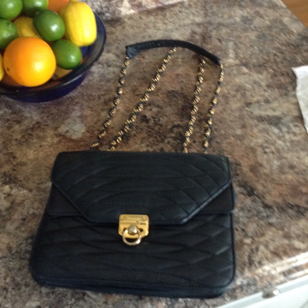 Vtg Giorgio Beverly Hills Leather Shoulder Bag